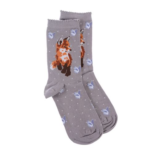 Wrendale Designs 'Born To Be Wild' Fox Socks One Size 