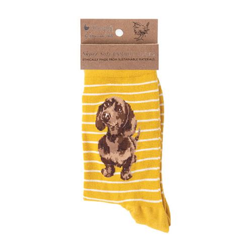 Wrendale Designs Little One Mustard Dog Socks One Size