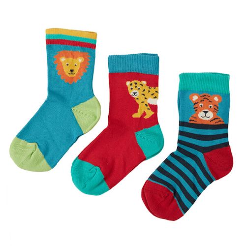 Frugi Organic Big Cat Multipack Little Socks 3 Pack