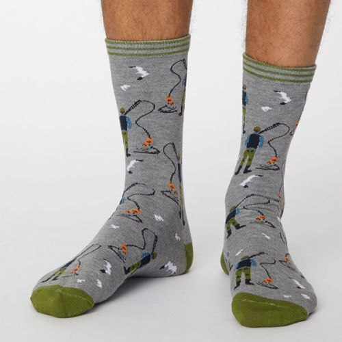 Thought Mid Grey Marle Pesca Socks