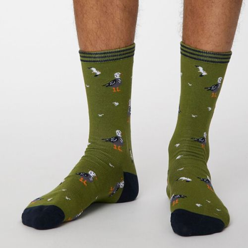Thought Olive Green Pesca Socks