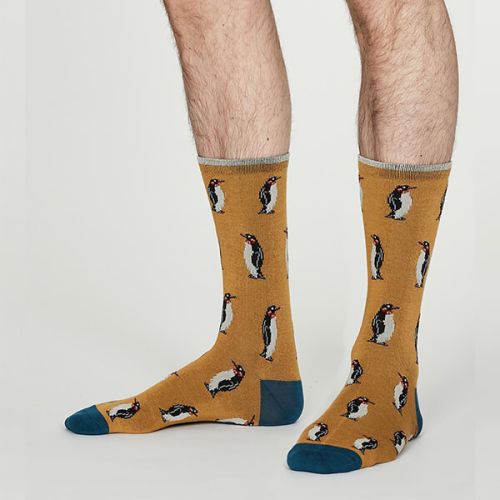 Thought Butterscotch Bamboo Penguin Zoo Animal Socks