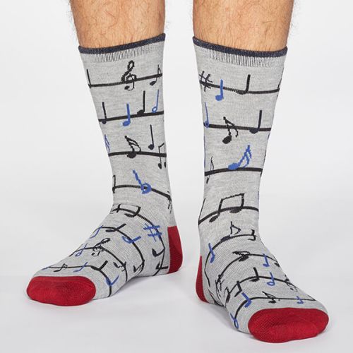 Thought Grey Marle Luis Music Socks