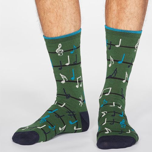 Thought Olive Green Luis Music Socks