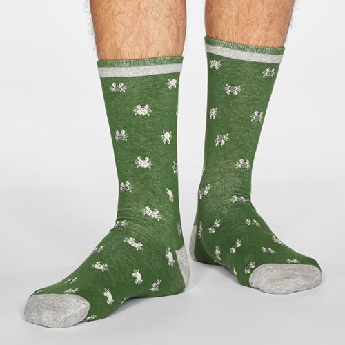 Thought Olive Green Carlos Sea Creatures Socks