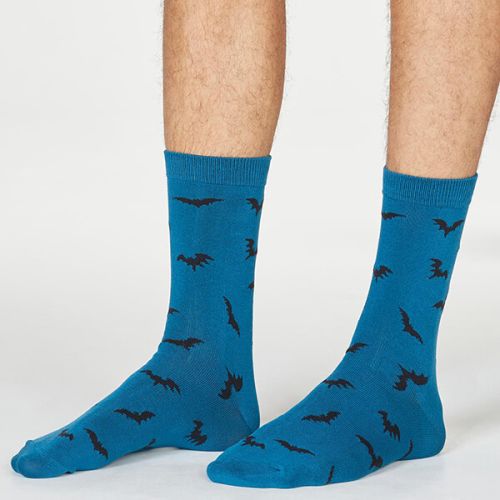 Thought Ink Blue Abel Batwing Socks