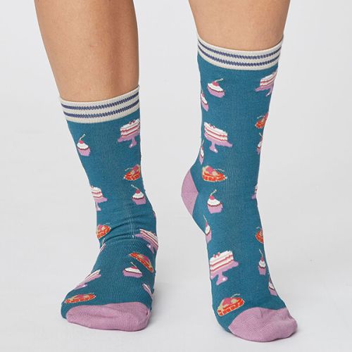 Thought Kingfisher Breathable Bamboo Cupcake Socks Size 4-7