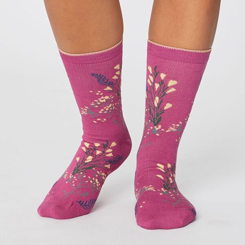 Thought Magenta Pink Florie Super Soft Daisy Socks Size 4-7