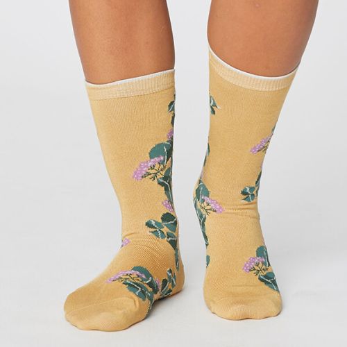 Thought Mimosa Yellow Florie Super Soft Daisy Socks Size 4-7
