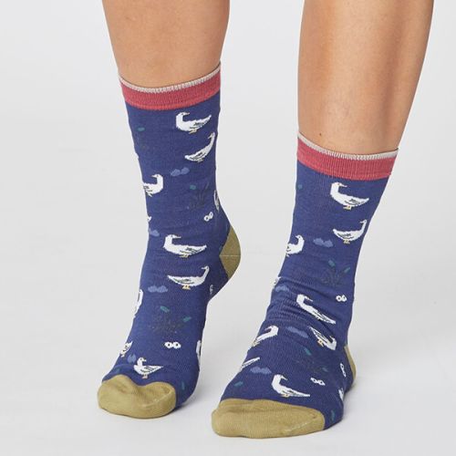 Thought Ocean Blue Goosey Lucy Socks Size 4-7