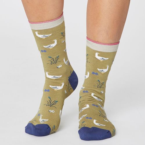 Thought Pear Green Goosey Lucy Socks Size 4-7