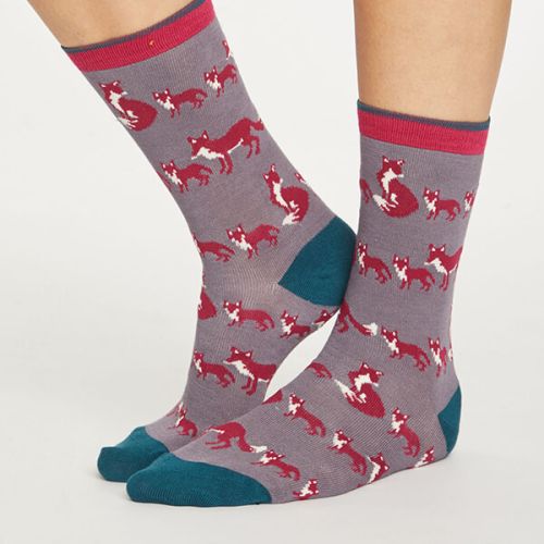 Thought Slate Grey Animal Kin Socks Size 4-7