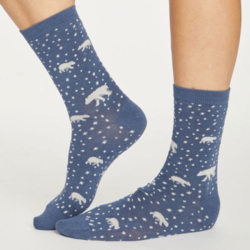 Thought Blue Slate Artic Polar Bear Socks
