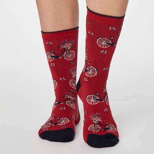 Thought Berry Red Bicicletta Socks