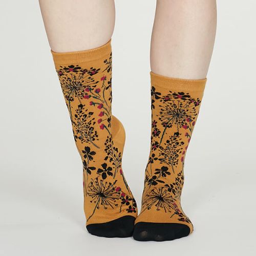 Thought Mustard Amice Organic Cotton Floral Socks