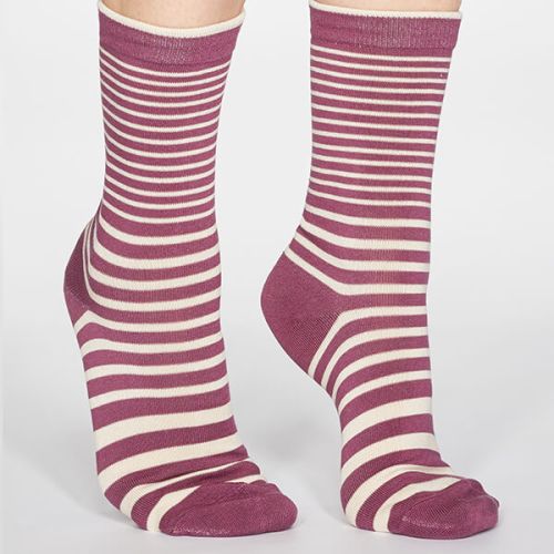 Thought Mauve Pink Jacinda Stripe Socks