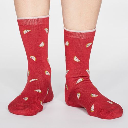 Thought Coral Red Rowena Fruit Socks
