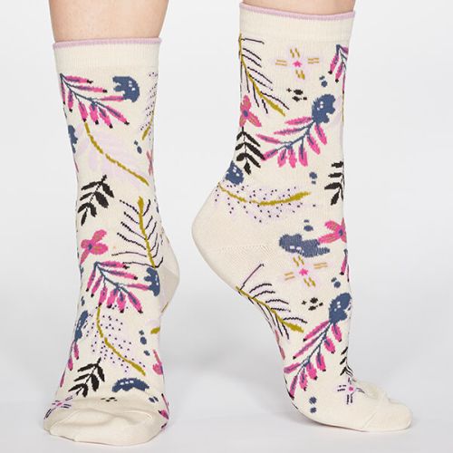 Thought Cream Nelly Floral Socks
