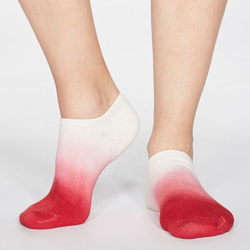 Thought Coral Red Mercy Dip Dye Socks