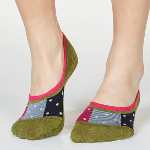 Thought Olive Green Nita Spot No-Show Socks