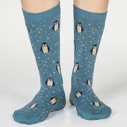 Thought Holly Green Dona Penguin Socks
