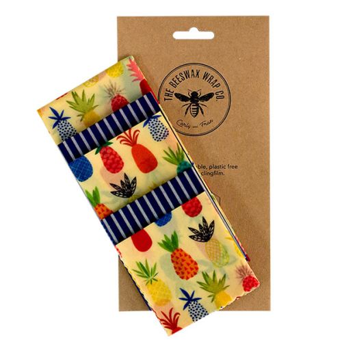 The Beeswax Wrap Co. Beeswax Wrap Pineapple Print Large Kitchen Pack