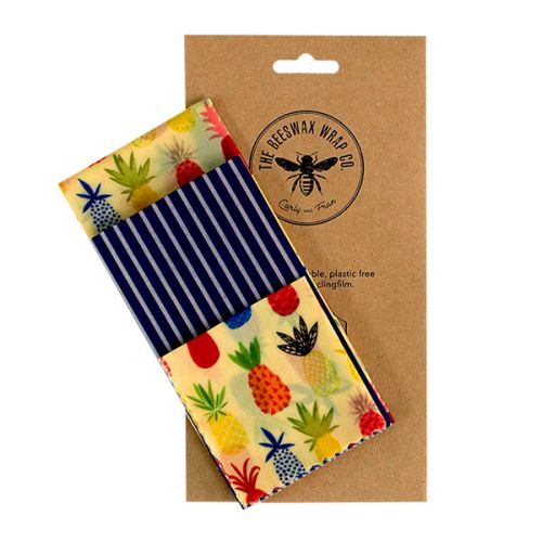 The Beeswax Wrap Co. Beeswax Wrap Pineapple Print Medium Kitchen Pack