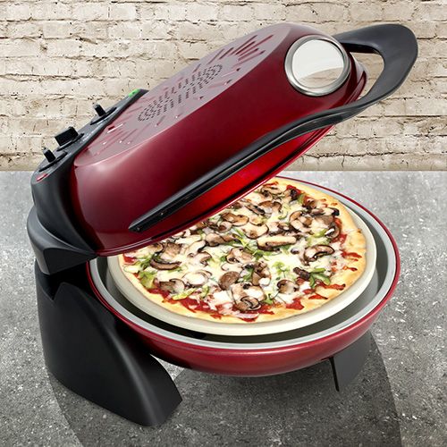 Smart Rotating Stone & Grill Pizza Oven Red