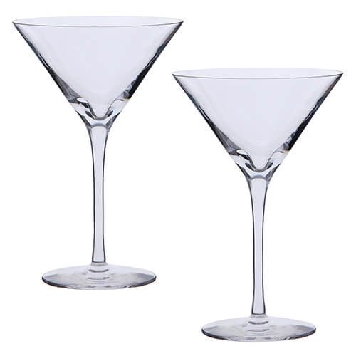 Dartington Bar Excellence Lead Crystal Set Of 2 Martini Glasses