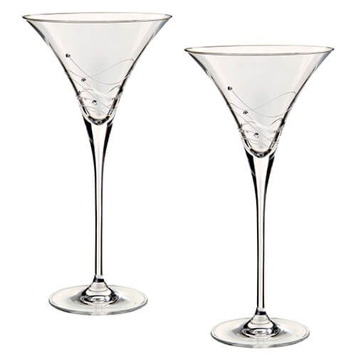 Dartington Glitz Swarovski Elements Set Of 2 Martini Glasses