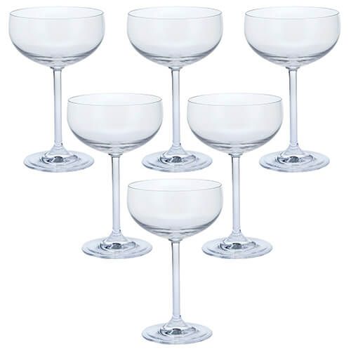 Dartington Party Set of Six Champagne Saucer Glasses