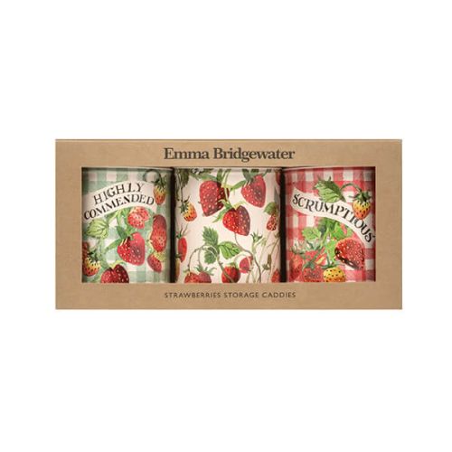 Emma Bridgewater Strawberries Set of 3 Round Caddies