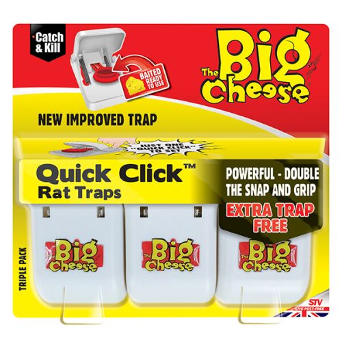The Big Cheese Quick Click Rat Traps Pack Of 3