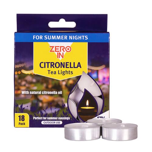 Zero In Citronella Tea Lights - 19 Pack