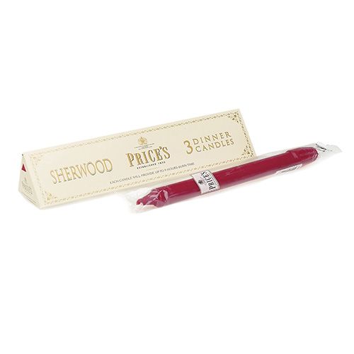 Prices Sherwood 12 inch Dinner Candle Pack Of 3 Wine Red