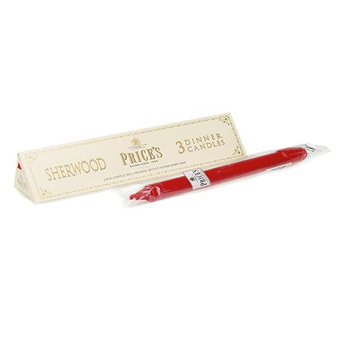 Prices Sherwood 12 inch Dinner Candle Pack Of 3 Red