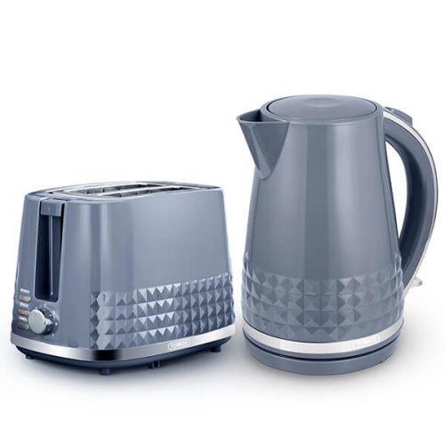 Tower Solitaire Kettle and 2 Slice Toaster Set Grey