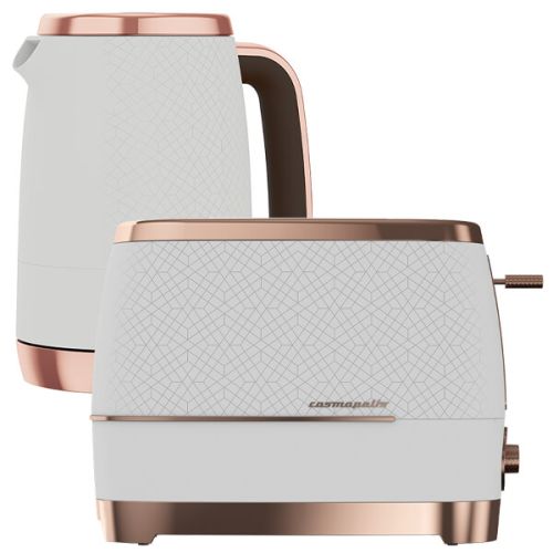 Beko White & Rose Gold Cosmopolis Kettle And Toaster Set