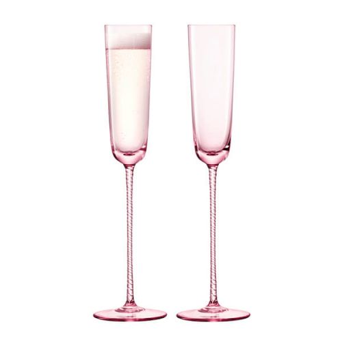 LSA Champagne Theatre 120ml Champagne Flute Braid / Dawn Pink Set Of 2