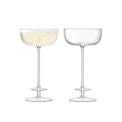 LSA Champagne Theatre Champagne Saucer 210ml Tier & Clear Set Of Two