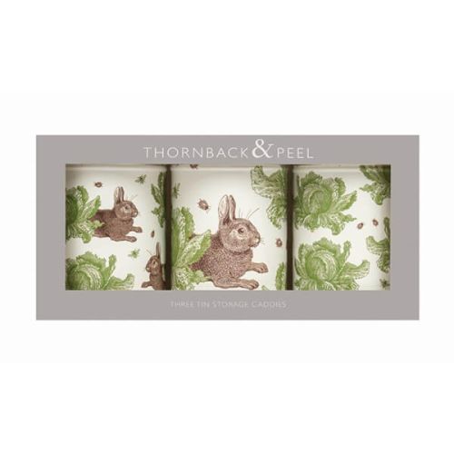 Thornback & Peel Rabbit & Cabbage Set of 3 Round Caddies