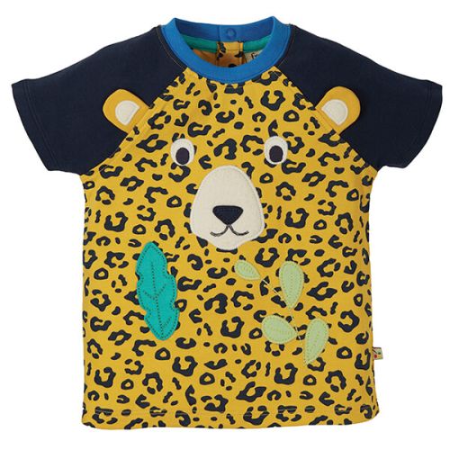Frugi Organic Leopard Spot Happy Raglan T-Shirt