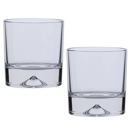 Dartington Dimple Lead Crystal Set Of 2 Double Old Fashioned Tumblers