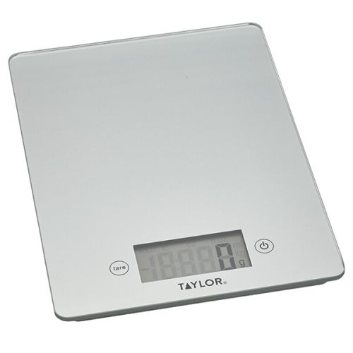 Taylor Pro Silver Glass 5kg Digital Kitchen Scale