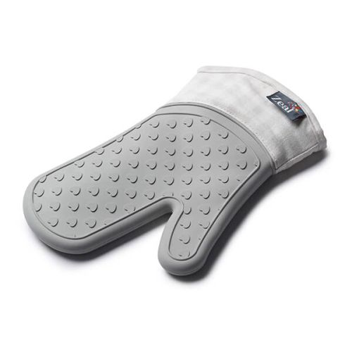 Zeal Steam Stop Silicone Single Oven Glove Gingham French Grey