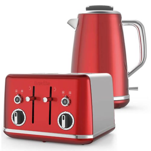Breville Lustra Kettle & Toaster Set Red