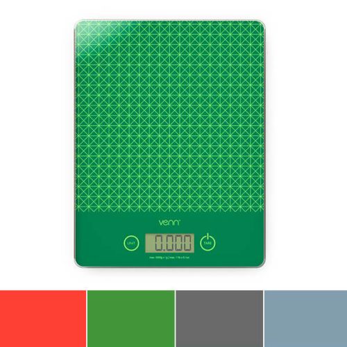 Venn Digital Kitchen Scales With Integrated Bowl Scraper Green