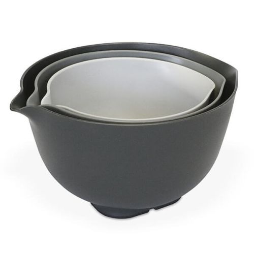 Venn Stacking Set Of 3 Mixing Bowls With Lid Grey