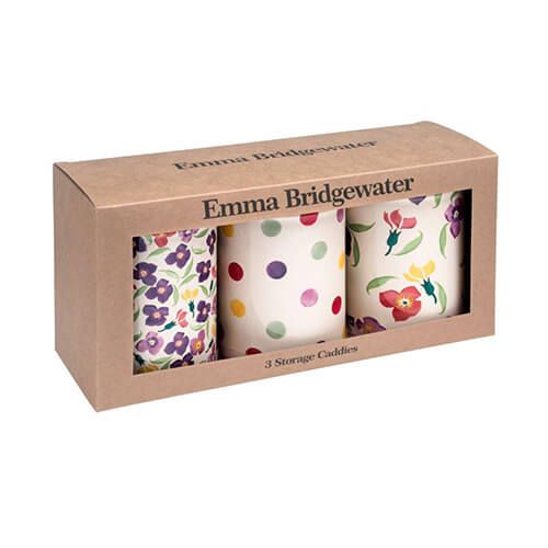 Emma Bridgewater Wallflower Set of 3 Tin Caddies