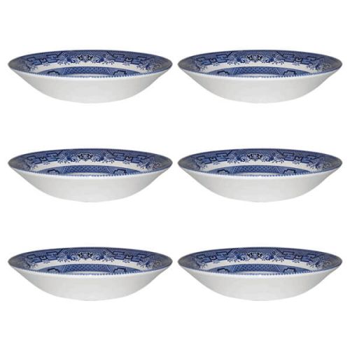 Churchill China Blue Willow Coupe Bowl 20cm Set Of 6